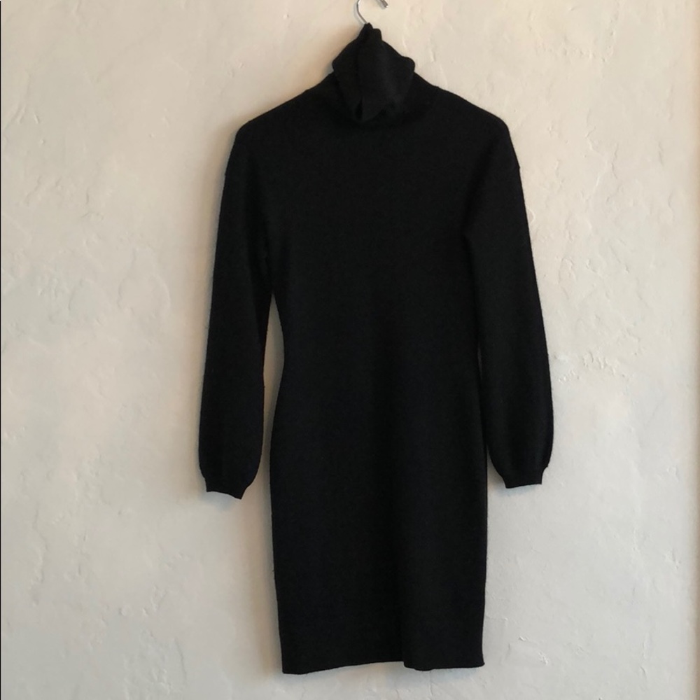Vince Black Turtleneck Midi Dress